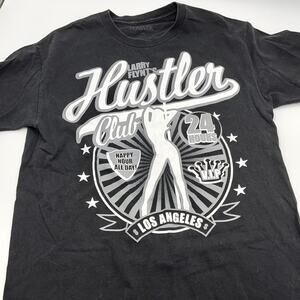 HUSTLER CLUB LOS ANGELES men's black t-shirt Large